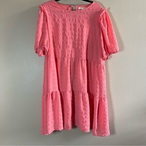 Rewind Coral Tiered Ruffled Sundress